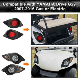 Orle Oko taillights enhance rear visibility on Yamaha G29 Drive.