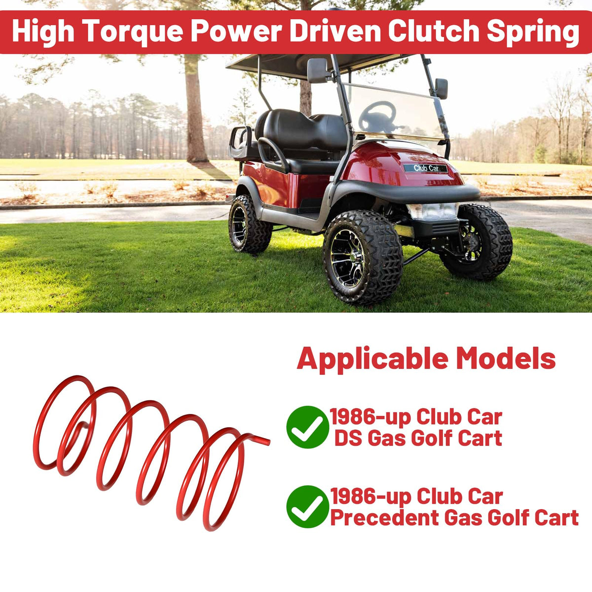 Orle Oko DS compatible spring installed on a Club Car.