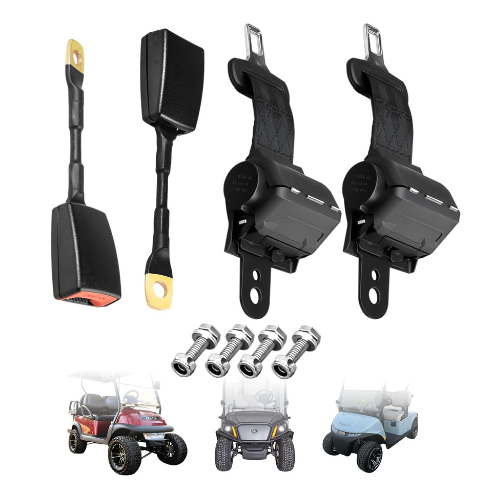 Orle Oko golf cart seat belt kit with universal fit for diverse carts.