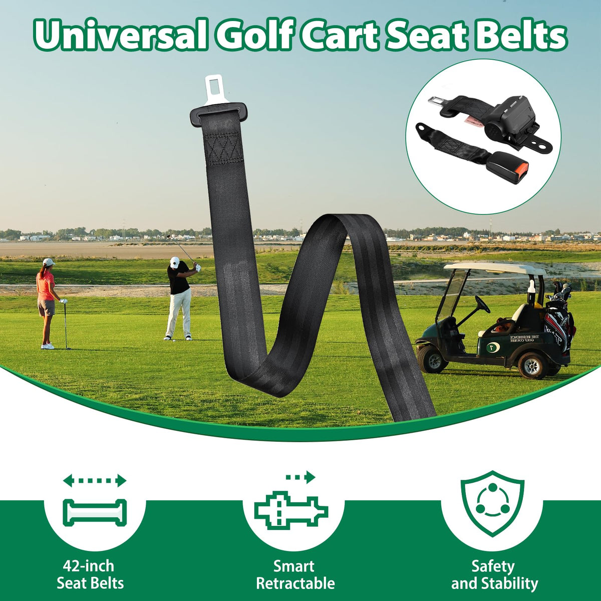 Orle Oko retractable belt for Yamaha golf carts ensures secure rides on uneven paths
