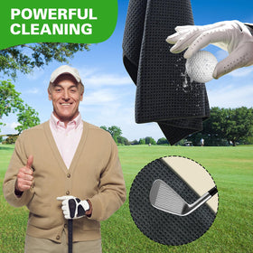 Orle Oko golf towel 16x24 ready to dry wet balls after cleaning