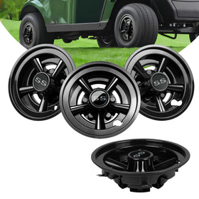 Orle Oko golf wheel cover 8in set4 front view enhances cart style and protection.