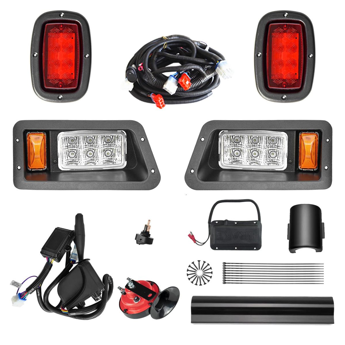 Orle Oko LED front left headlight for Yamaha carts enhances night visibility.
