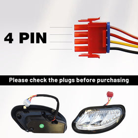 Orle Oko LED head light front-right for EZGO Freedom enhances signaling and safety.