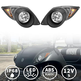 Close-up view of Orle Oko LED headlight beam delivering bright 12V lighting