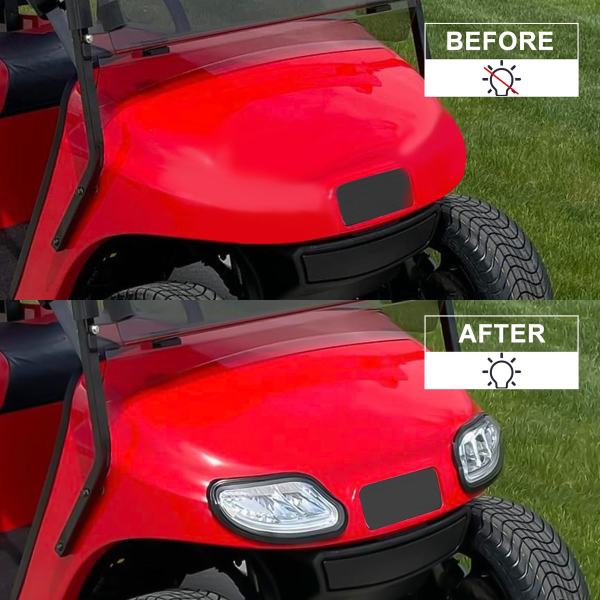 Orle Oko LED light kit installation on EZGO Freedom cart.