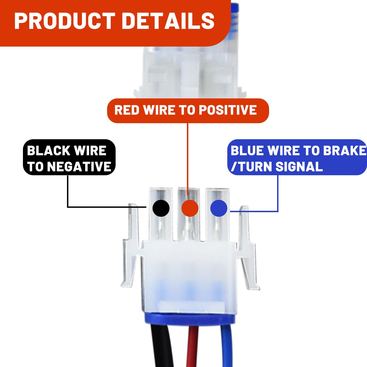 Orle Oko LED rear taillight on the left for Club Car DS, reliable brake signal.