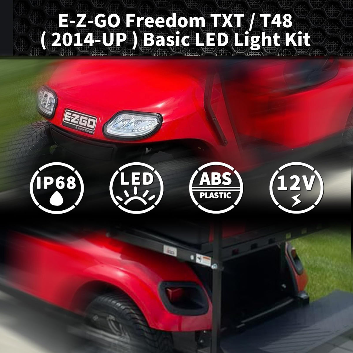 Orle Oko LED tail light rear-right for EZGO Freedom improves rear awareness.