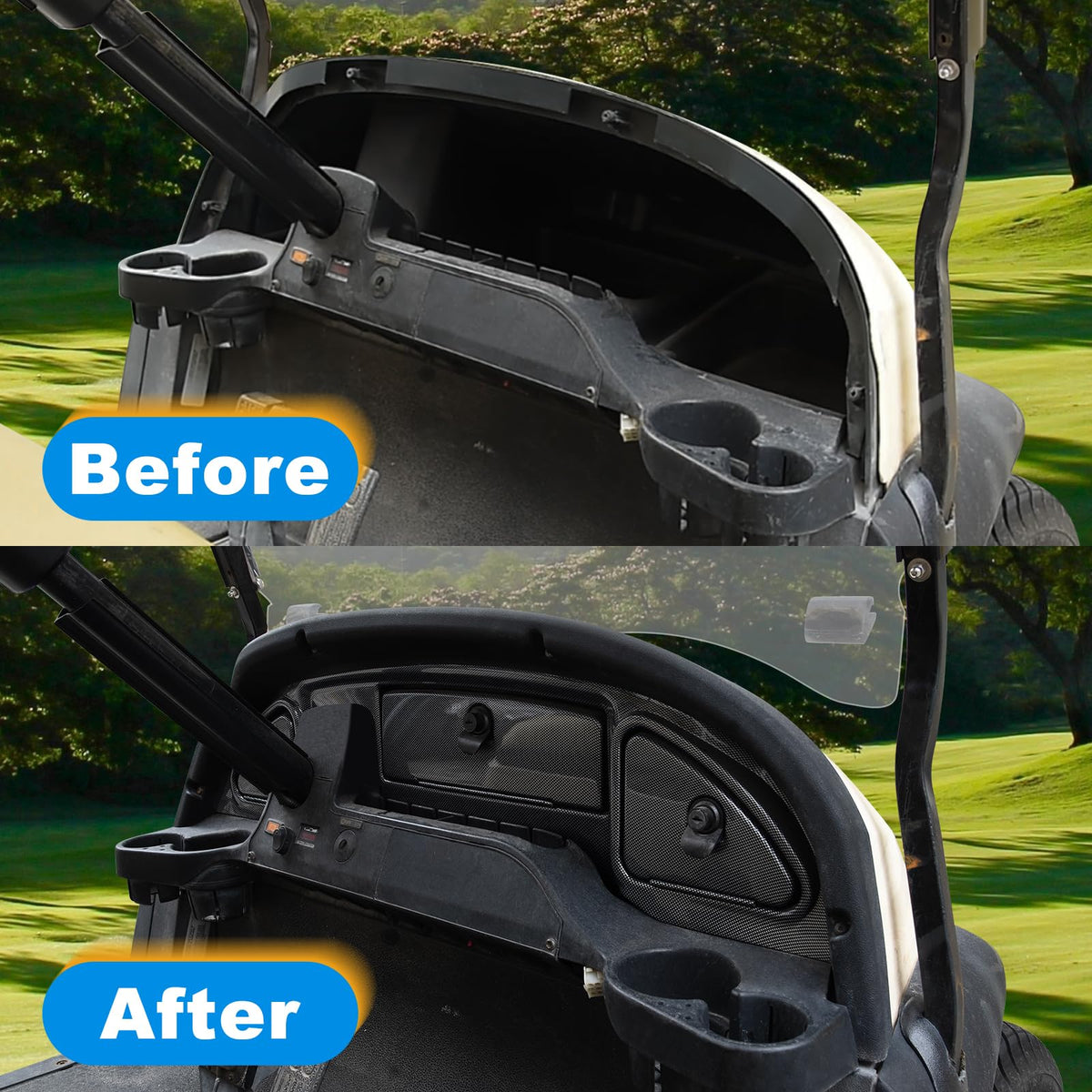 Orle Oko dash with lockable compartments offering secure storage on rides.