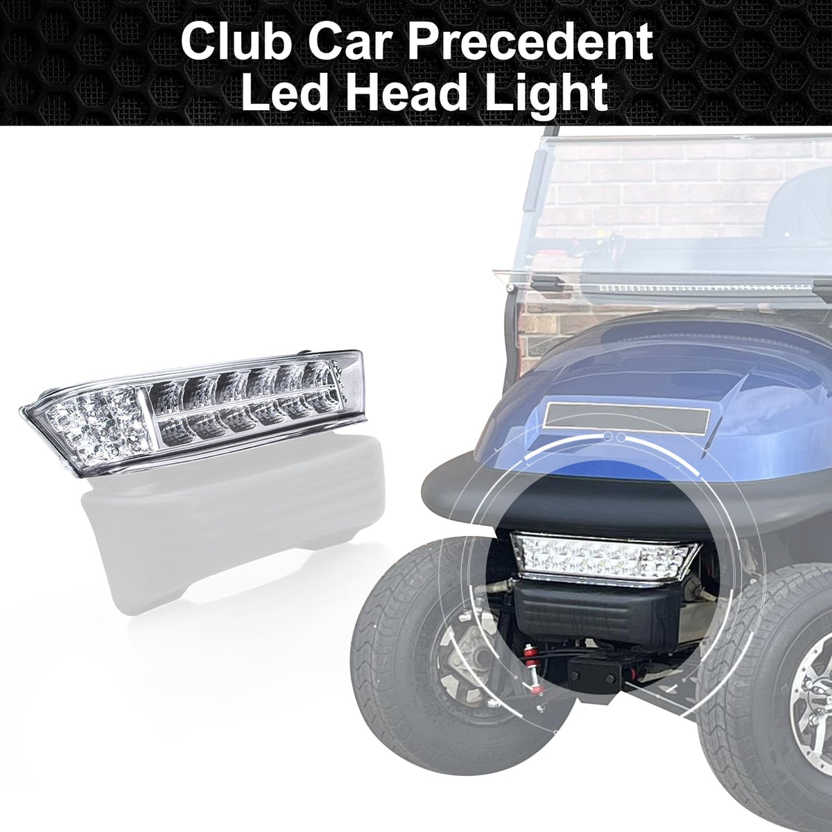 Orle Oko headlight bar 12V operation supports compatible golf carts