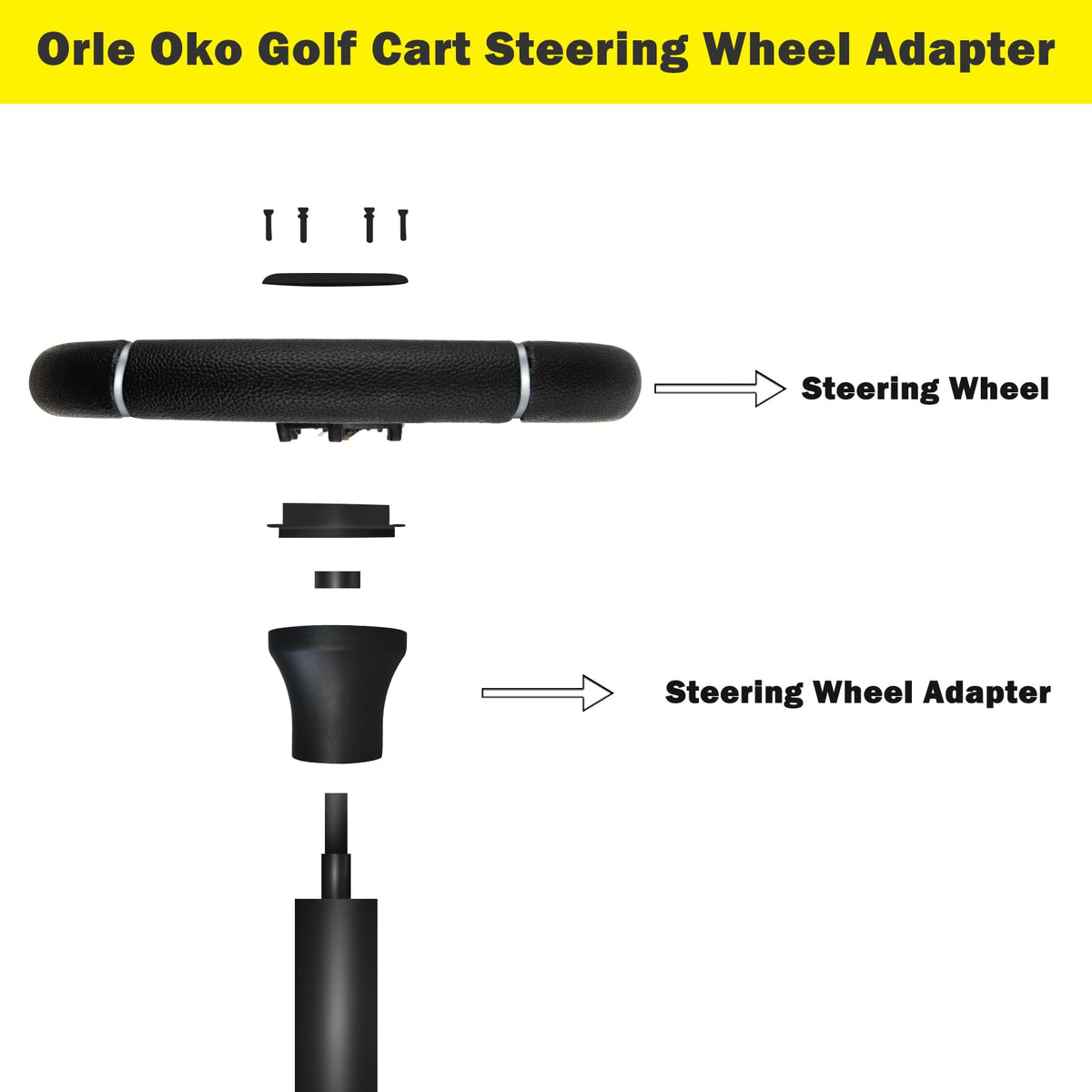 Quick-install steering wheel adapter for fast, confident upgrades on Yamaha carts.