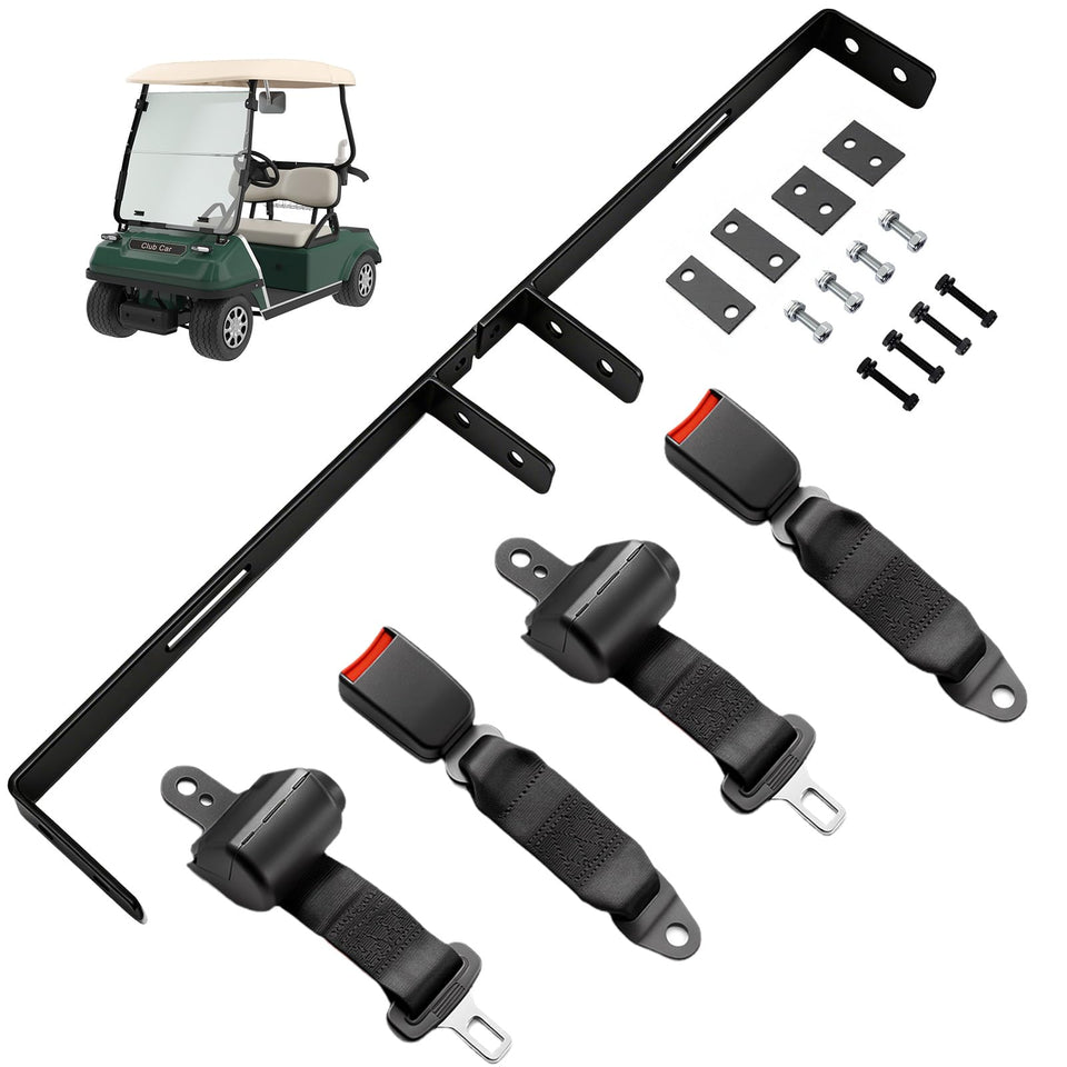 Orle Oko retractable seat belt for EZGO TXT with 42-inch reach enhances passenger safety.