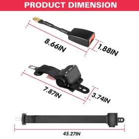Retractable belt extends up to 42 inches for flexible securing.