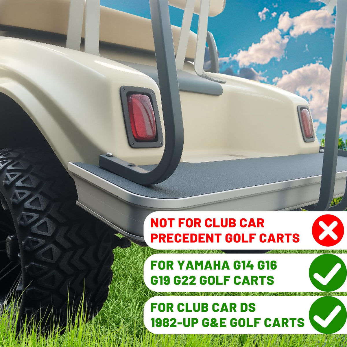 Orle Oko street-legal taillights for golf carts, ideal for campus and resort cruising.
