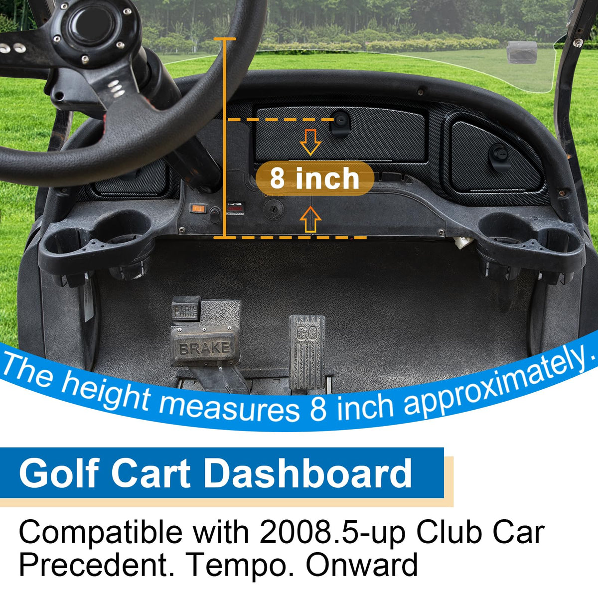 Orle Oko dash fit for 2008.5+ Club Car Precedent Tempo Onward for a snug look.