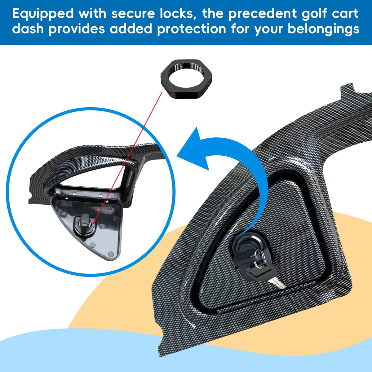 Orle Oko three-door dash adds extra storage and reduces clutter.