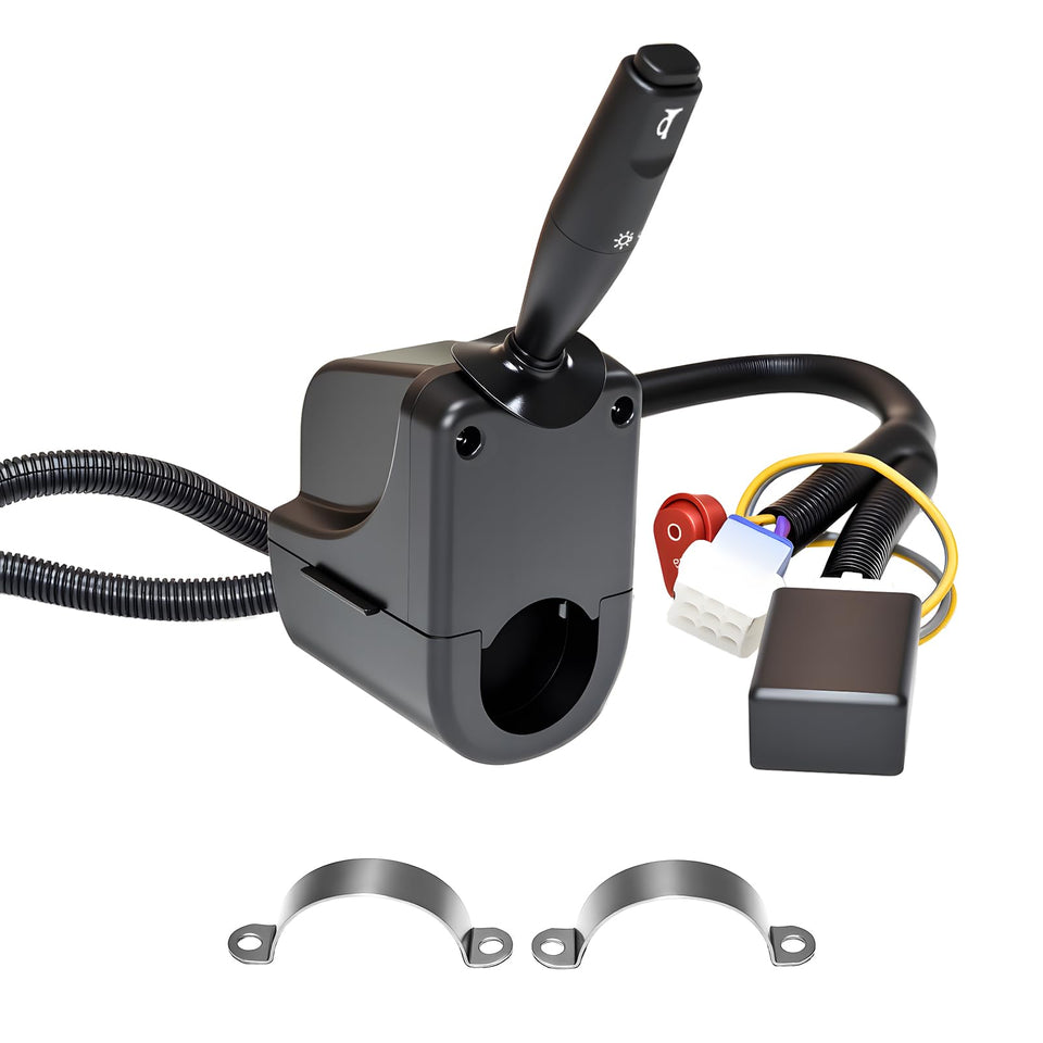 Orle Oko turn signal switch with 9-pin harness for easy golf cart signaling upgrades