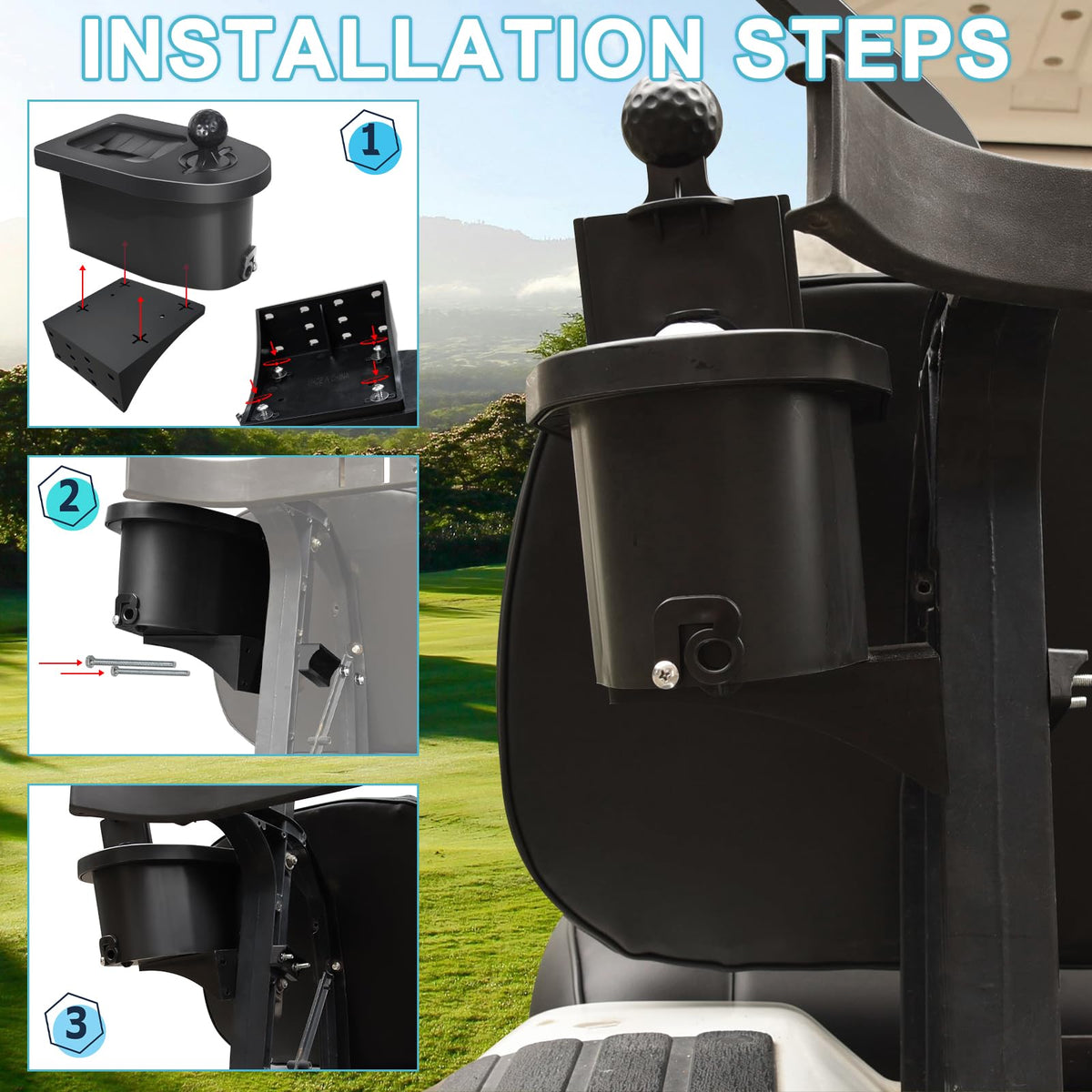 Orle Oko universal mount bracket fits most golf carts