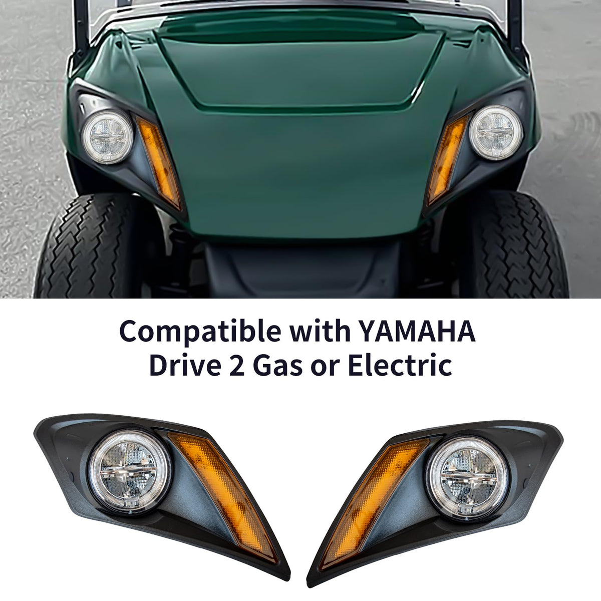 Orle Oko 12V LED headlights for Yamaha Drive 2, energy efficient and long lasting