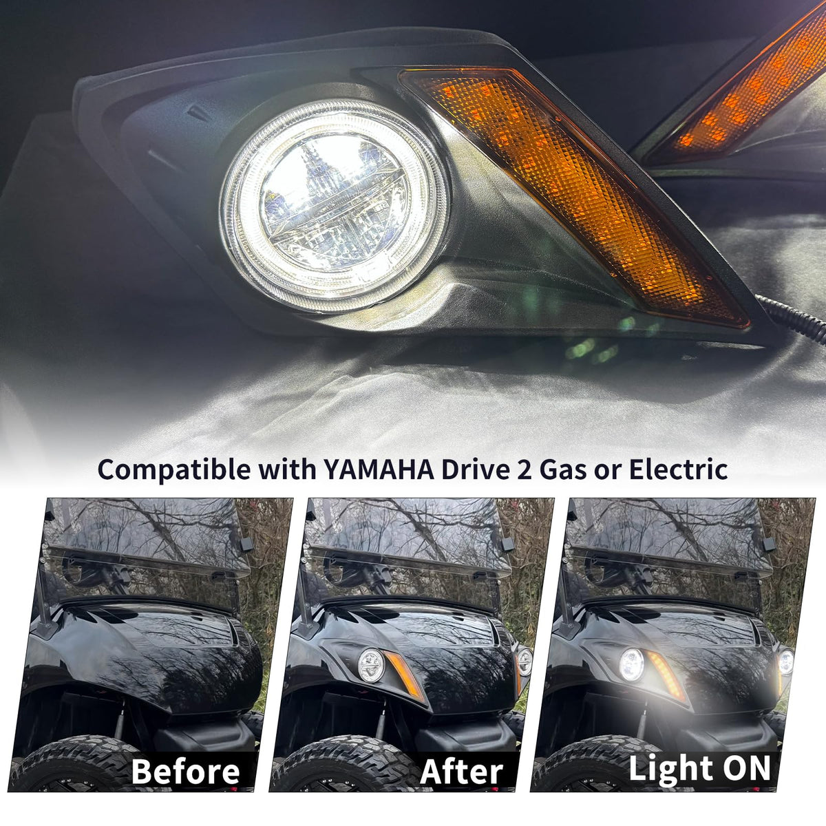 Orle Oko LED headlight for Yamaha Drive 2 right, clear beam for improved forward illumination