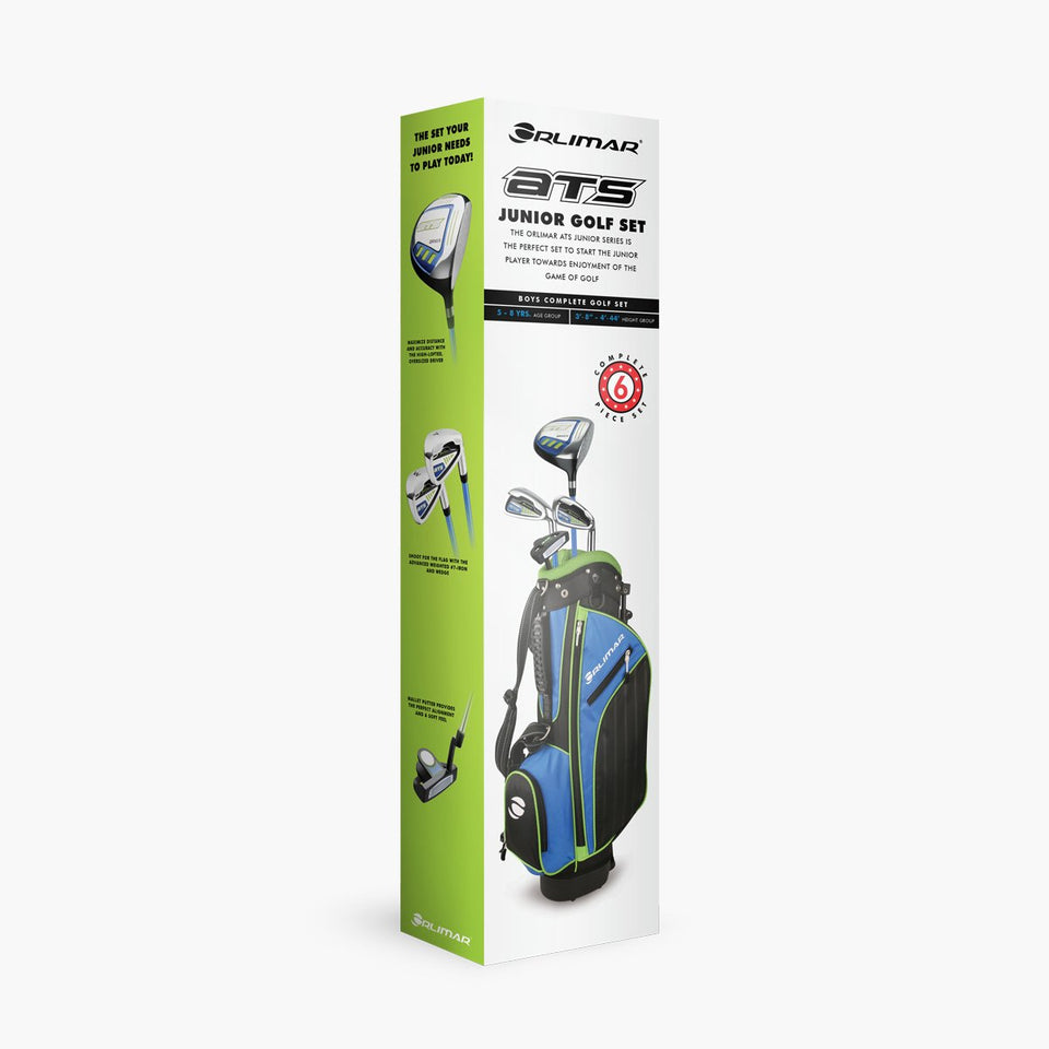 Orlimar ATS junior golf set in blue-lime, ideal for young beginners to practice with ease