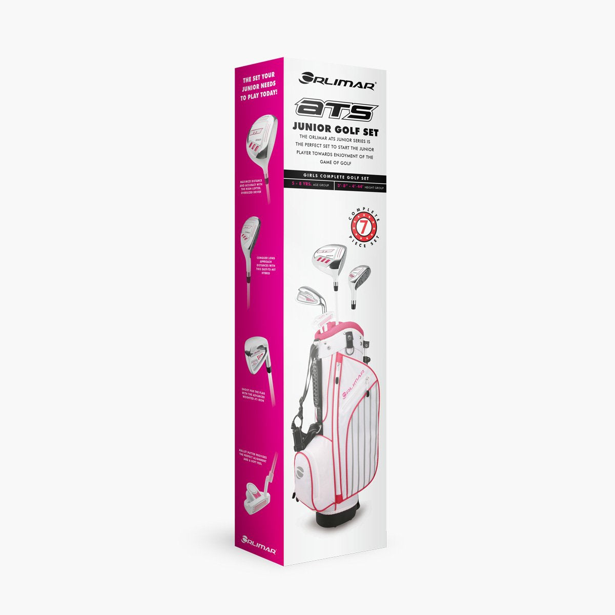 Orlimar ATS junior pink headcover - retro style keeps clubs protected.