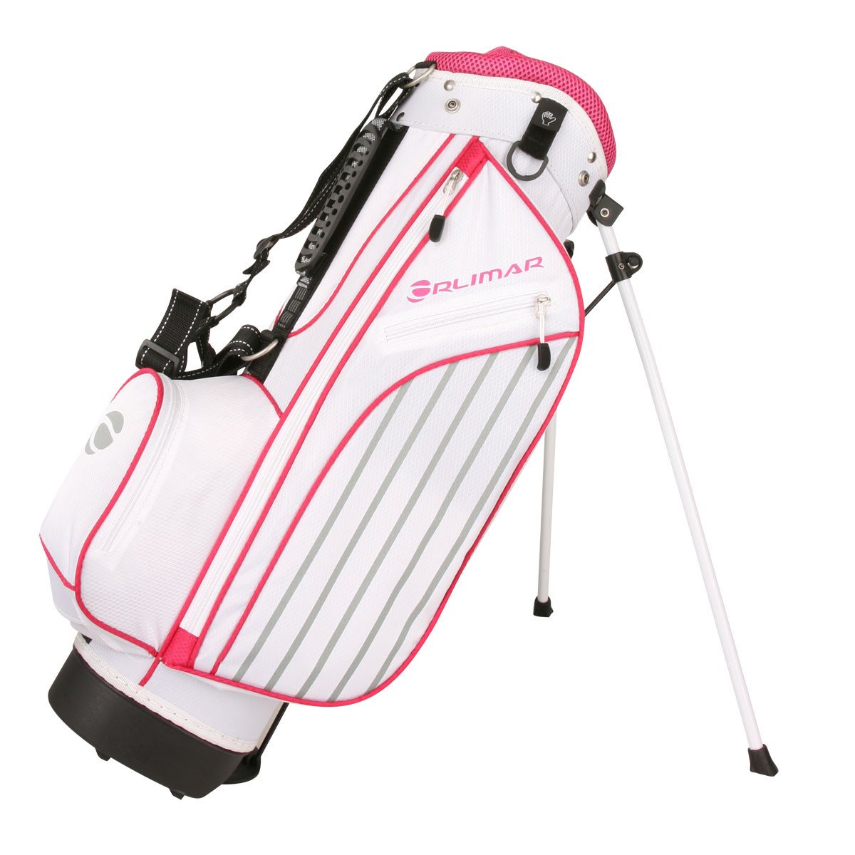Orlimar ATS Junior Pink Stand Bag top view, lightweight design for young golfers.