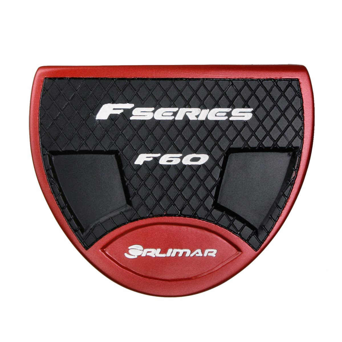 Orlimar oversize red grip enhances feel and control on the greens.