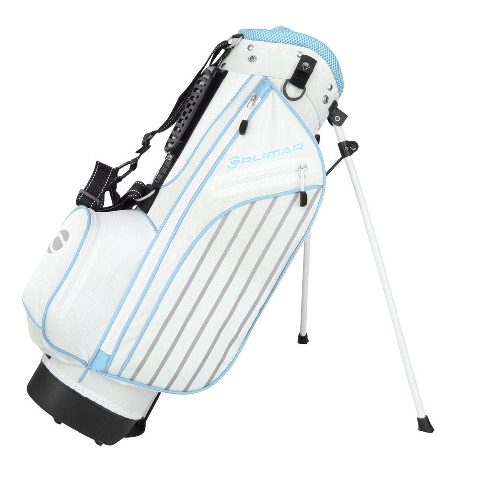 Orlimar ATS Junior Sky Blue top view shows a compact kid-friendly stand bag