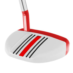 Orlimar F6 mallet putter front view with alignment lines for precision.