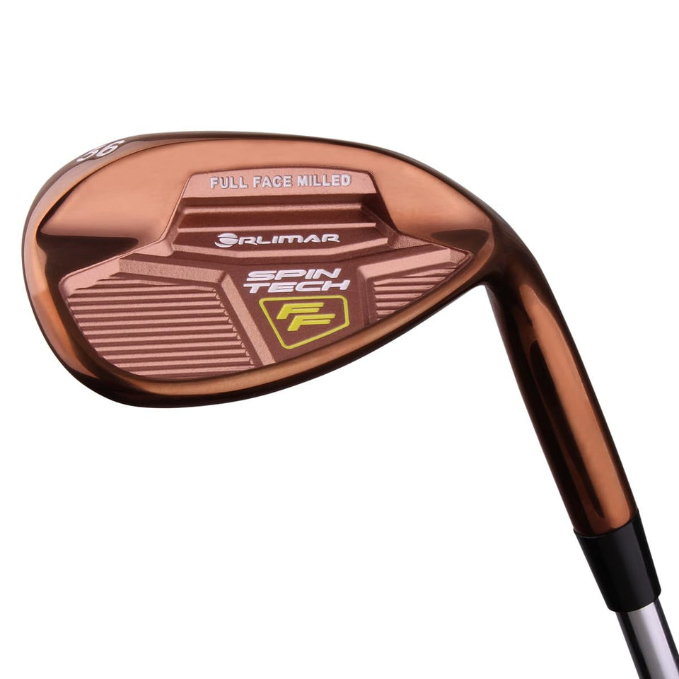 Orlimar Spin Tech 56° copper wedge setup for precise control.
