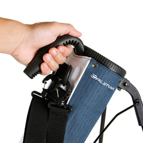 Orlimar Pitch ’n Putt retractable stand legs provide turf stability.