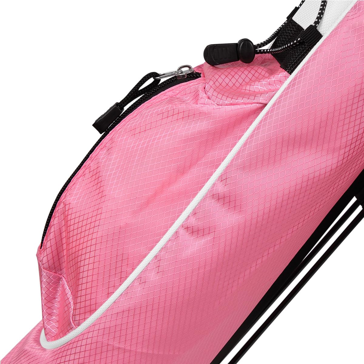 Orlimar Pitch ’n Putt Rose Pink bag offers two-way divider top access.