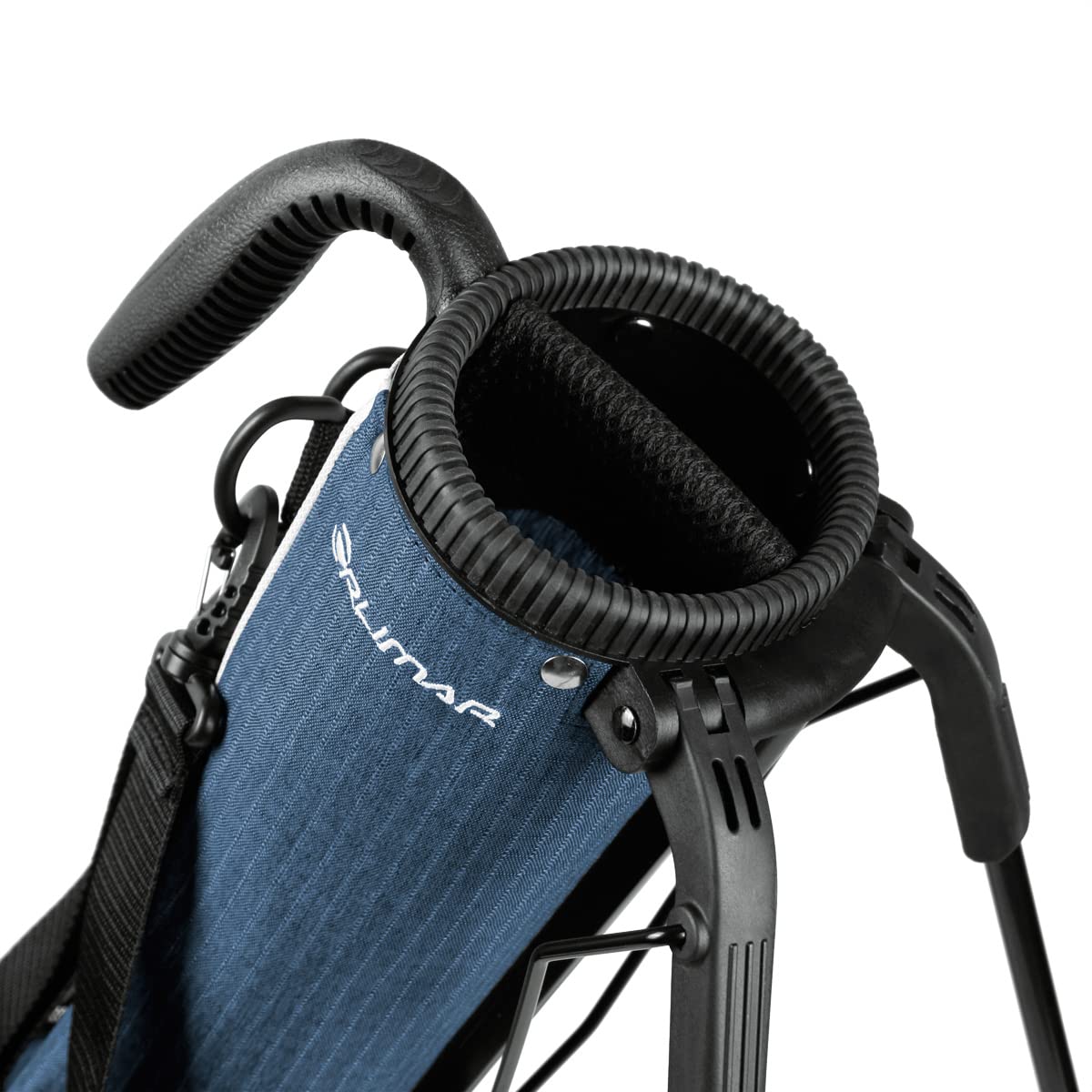 Orlimar Pitch ’n Putt bag with two-way divider top keeps clubs organized.