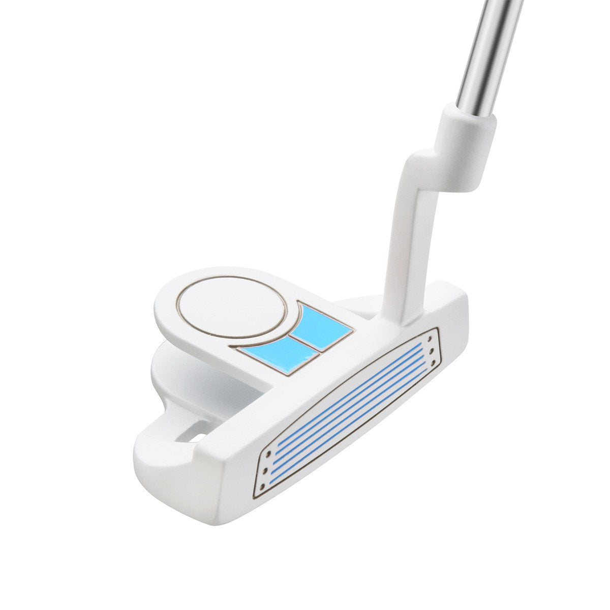 Orlimar Sky Blue junior putter with mallet head for stability on greens.