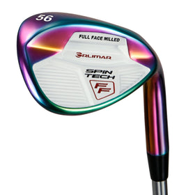 Orlimar Spin Tech full-face wedge with iridescent rainbow finish for added spin.