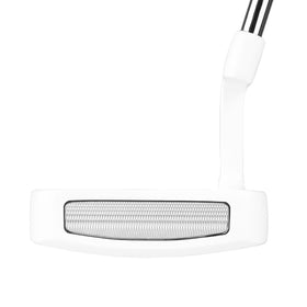 Traditional offset design positions hands ahead for solid contact during strokes.