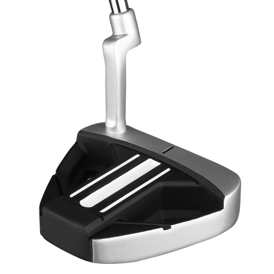 Orlimar Tangent T3 headcover shown on the 35-inch left-handed mallet for protection.