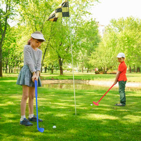 ORZIZRO plastic golf balls white; safe, durable balls for indoor/outdoor games.