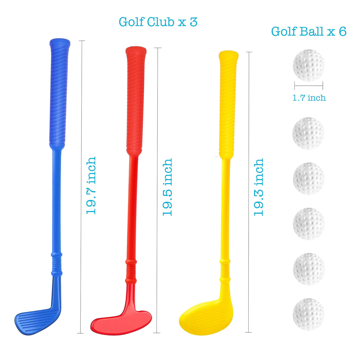 ORZIZRO plastic golf clubs iron for beginners; lightweight swing training toy.