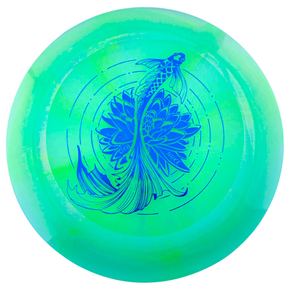 OTB Paige Pierce Nuke swirl disc in flight ready for maximum distance.