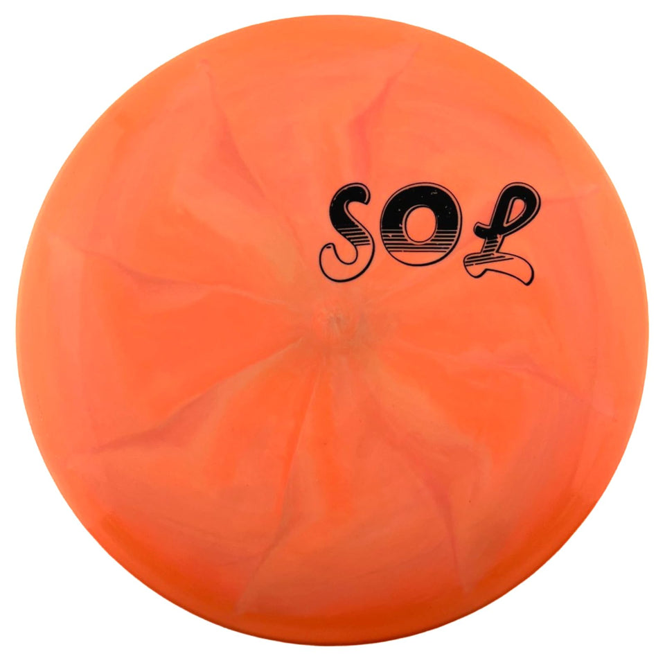 OTB Sol ESP stamp closeup showing durable premium plastic for beginner-friendly understable midrange flight
