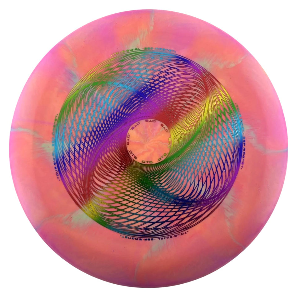OTB Swirl ESP Magnet stamp close-up emphasizes swirls and precision.