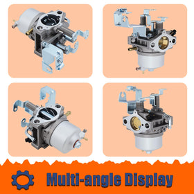OUAKIKAN carburetor with spark plug and fuel pump, side view for easy maintenance.