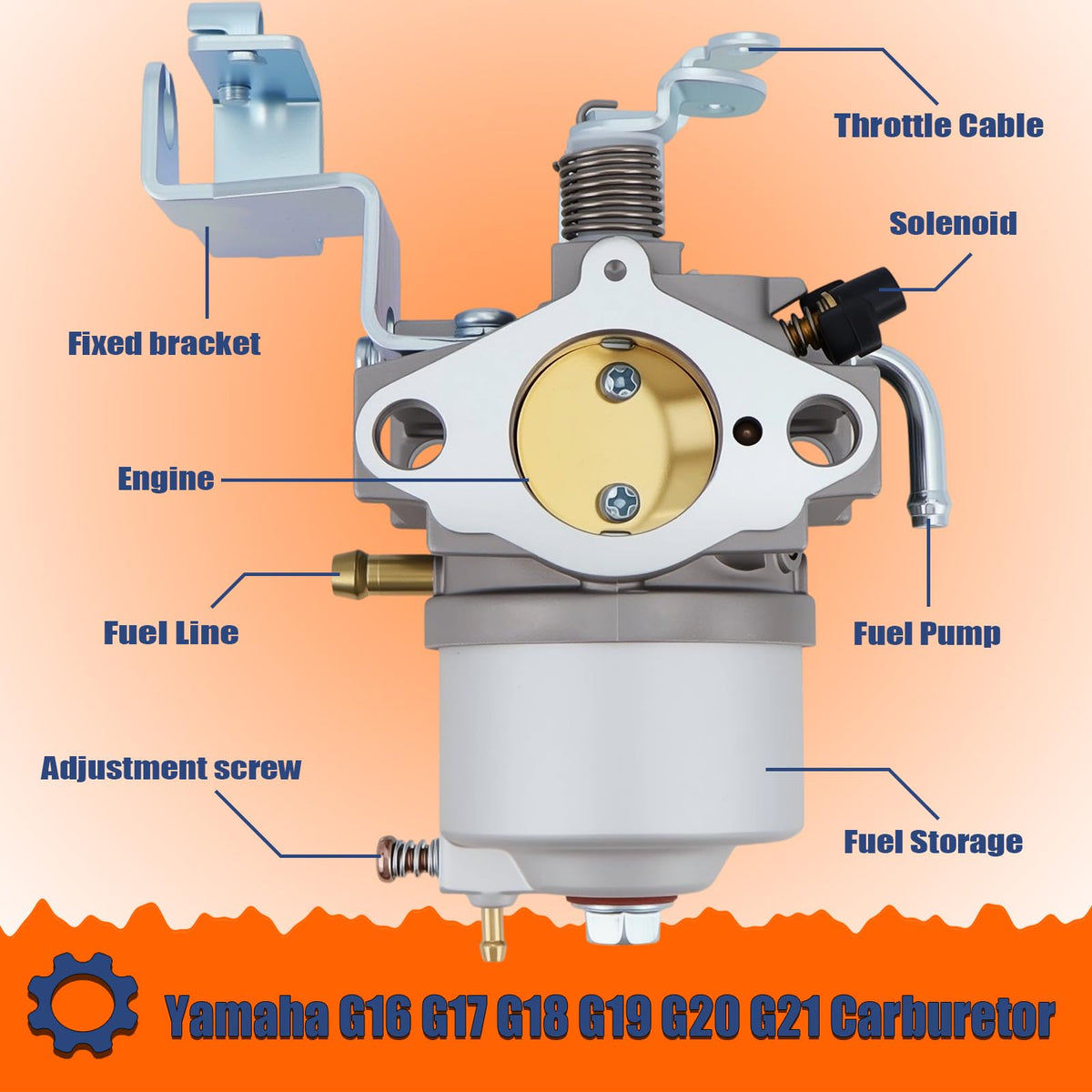 OUAKIKAN carburetor kit for Yamaha models, installation kit shown from top view.