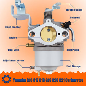 OUAKIKAN carburetor kit for Yamaha models, installation kit shown from top view.