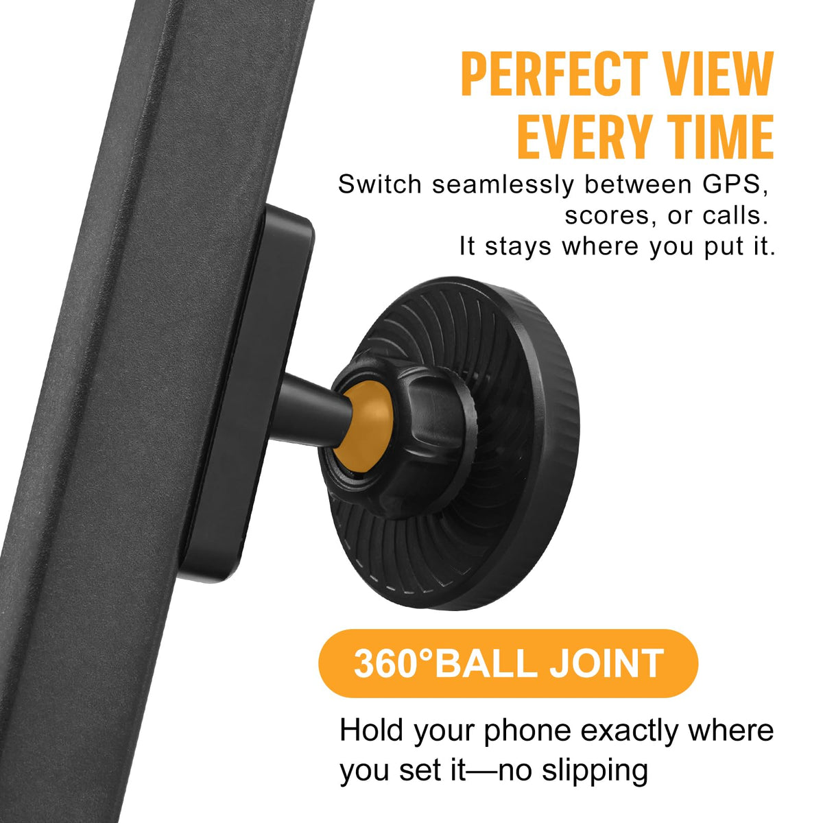 OUGEDRIVE one-hand snap-on-off mount enables quick mounting.