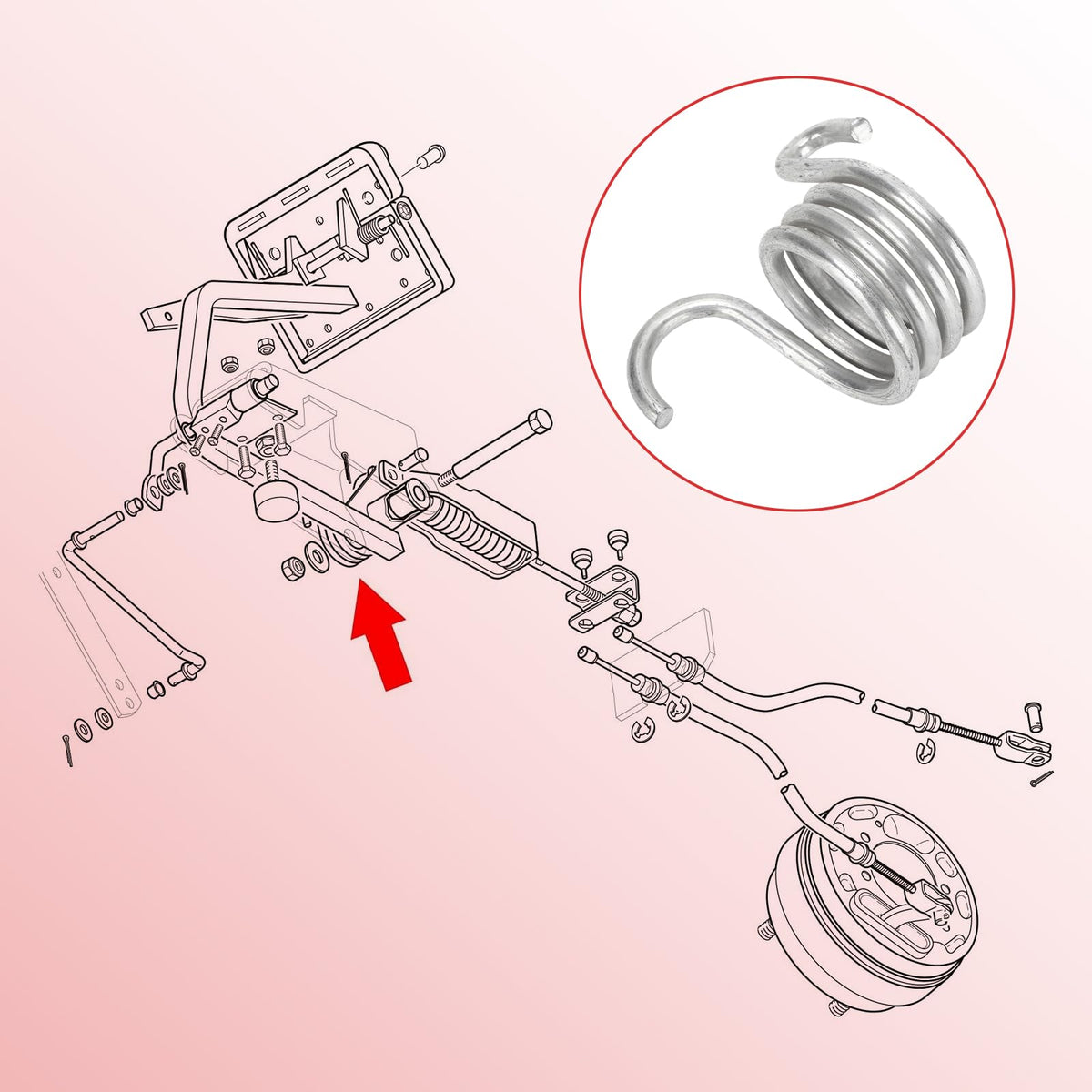 OUKENS EZGO brake pedal springs with hook ends design for easy installation