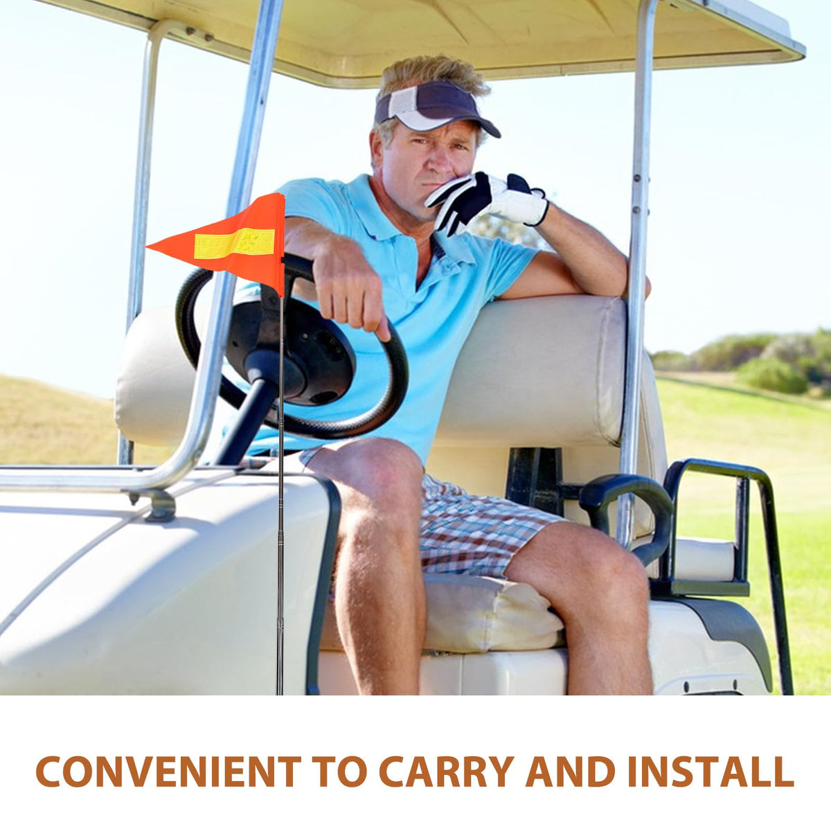OUNONA lightweight PVC flag pole is easy to carry on trips