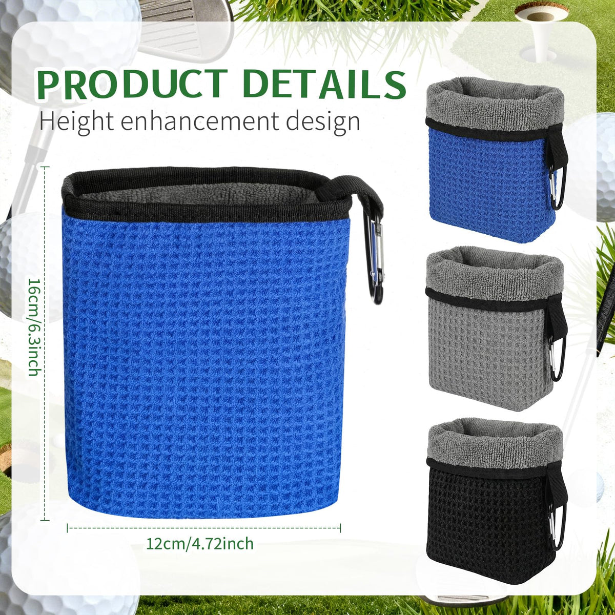 Outus golf ball cleaning bag for quick surface wipe before rounds.
